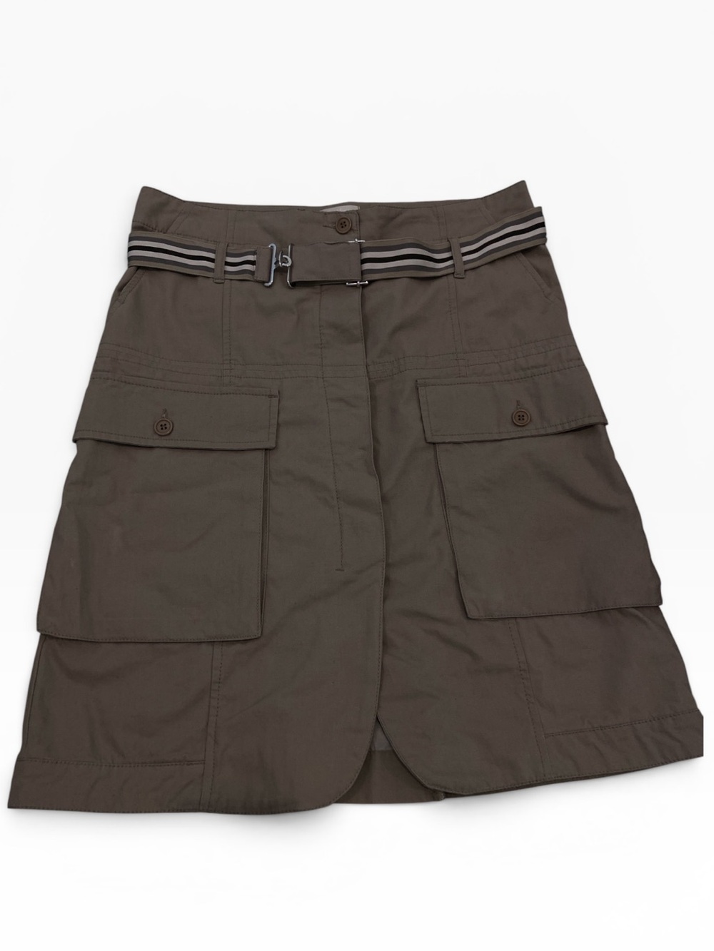 ‘S Max Mara Button Front Khaki Skirt.